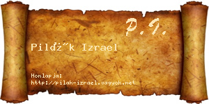 Pilák Izrael névjegykártya